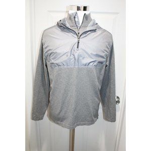 RLX RALPH LAUREN Hoodie STEEL Gray Double Collar 1/4 Zip Golf Running Size XL